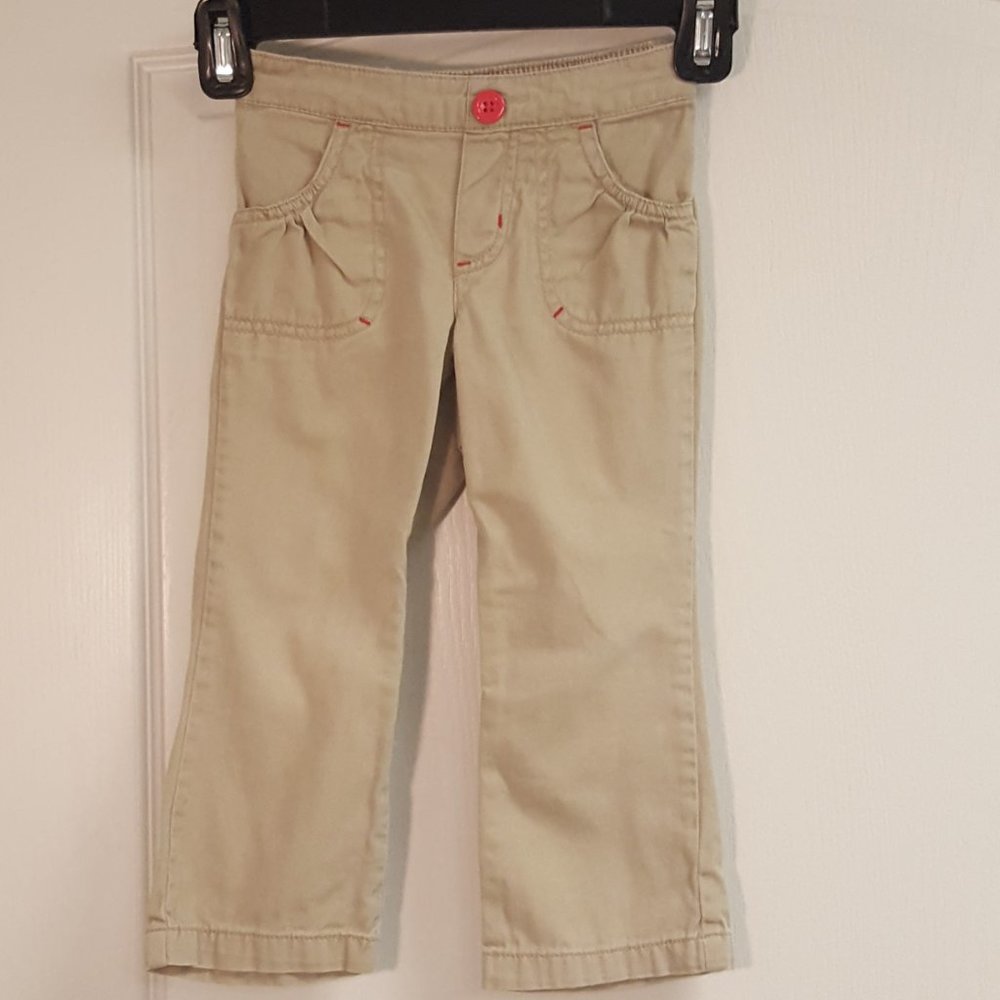 Circo Khaki Pants Pink Button